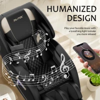 Zero Gravity Massage Chair Recliner with Bluetooth Audio, Full Body Air Pressure, Heating Functions, 51.5" L x 28" W x 39" H, Black(m-7)