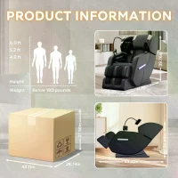 Massage Chair Recliner with Bluetooth Audio, Zero Gravity, Full Body Air Pressure, Heating Function, 51" L x 28" W x 40" H, Black(m-3)