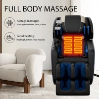 Massage Chair Recliner with Heating Function, Full Body Air Pressure, Zero Gravity, Bluetooth Audio, Adjustable Footrest, 51" L x 28" W x 40" H, Blue(m-5)