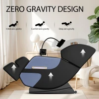 Massage Chair Recliner with Heating Function, Full Body Air Pressure, Zero Gravity, Bluetooth Audio, Adjustable Footrest, 51" L x 28" W x 40" H, Blue(m-7)