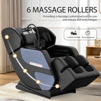 Massage Chair Recliner with Heating Function, Full Body Air Pressure, Zero Gravity, Bluetooth Audio, Adjustable Footrest, 51" L x 28" W x 40" H, Blue(m-6)
