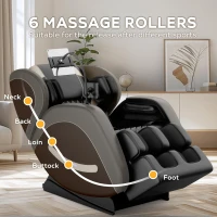 Massage Chair Recliner with Zero Gravity, Full Body Air Pressure, Bluetooth Audio, Heating Function, 51.5" L x 28.5" W x 39" H, Gray(m-6)