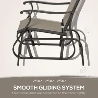 Outsunny Outdoor Gliding Chairs Set Durable Compact for Patio, Bistro Tea Time, Perfect for Couples & Families, Gray(m-6)