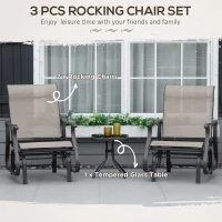 Outsunny Outdoor Gliding Chairs Set Durable Compact for Patio, Bistro Tea Time, Perfect for Couples & Families, Gray(m-4)