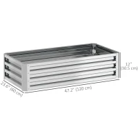 Outsunny Galvanized Raised Garden Bed, Outdoor Planter Box for Vegetables, Flowers, Herbs, 4' x 2' x 1', Silver(m-3)