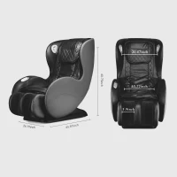 BOSSCARE SL Massage Chair with Bluetooth Speaker, Armrest Control, Heat Therapy, Full Body Shiatsu Recliner, 46" L x 26" W x 41" H, White+Gray(m-3)