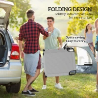 Outsunny Folding Lounge Chair with Adjustable Canopy, 4-Position Outdoor Tanning Chair with Headrest, Light Grey(m-5)