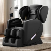 Zero Gravity Massage Chair Recliner with Full Body Air Pressure, Heating Functions, Bluetooth Audio, Adjustable Footrest, 49"L x 20" W x 40.5" H, Black(m-1)