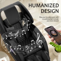 Zero Gravity Massage Recliner with Heating Functions, Full Body Air Pressure, Bluetooth Audio, Adjustable Footrest, 51.5" L x 28" W x 39" H, Black(m-7)