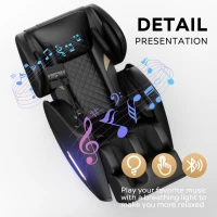 Zero Gravity Massage Chair Recliner with Full Body Air Pressure, Heating Functions, Bluetooth Audio, Adjustable Footrest, 49"L x 20" W x 40.5" H, Black(m-7)