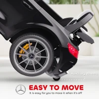 Qaba Mercedes-Benz AMG GTR Licensed 12V Battery Powered Kids Electric Car w/ Remote, Soft Start, Lights, Music Horn, Black(m-5)