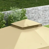 Outsunny 10' x 12' Double Roof Patio Gazebo Canopy, Outdoor Gazebo Shelter with Netting & Curtains, for Garden, Lawn and Deck(m-8)