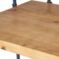 3-Shelf Industrial Bookcase with Firwood Shelves, Iron Frame, Resilient Structure, Ideal for Small Spaces, 27.5" L x 17.5" W x 40.5" H, Natural(m-6)