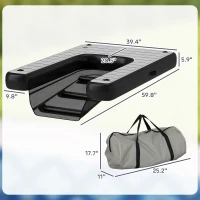 PawHut Inflatable Dog Boat Ramp Up to 286 lbs, for Boat, Dock, Lake, Non-Slip, Safe & Easy(m-3)