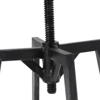 Adjustable Metal Barstool with Wooden Seat, 360° Swivel Design, 17.5" L x 20" W x 39-45" H, Antique Black(m-6)