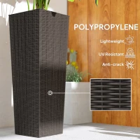 Outsunny Set of 2 Tall Planters for Outdoor Plants with Drainage Holes, Outdoor Flower Pots for Entryway, Patio and Deck(m-6)