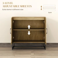 HOMCOM Kitchen Storage Cabinet, Wood Effect Sideboard Buffet Cabinet with Adjustable Shelf and 2 Doors, Nature Wood(m-5)