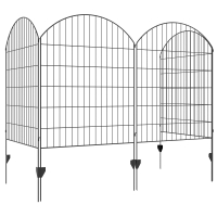 Outsunny 4 Pack Garden Fencing for Yard, Decorative Fence Panels as Animal Barrier and Flower Edging, Grids