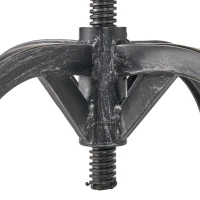 Rustic Firwood Barstool with Iron Legs, Swivel Footrest, Perfect for Retro Dens, Home Bar Areas, 18.5" L x 18.5" W x 45.5" H, Natural(m-6)