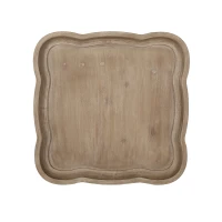 Acacia Wood Accent Table with Smooth Walnut Finish, No Assembly Required, 19" L x 19" W x 25" H, Natural(m-4)