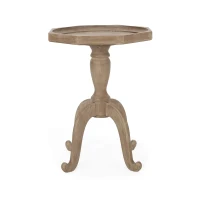 Accent Table with Smooth Walnut Finish, Durable Acacia Wood Construction, No Assembly Required, 18.5" L x 18.5" W x 25" H, Natural(m-9)