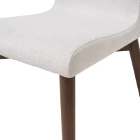 Set of 2 Scandinavian Dining Chairs with Solid Rubberwood Legs, High Back, Contemporary Fabric Side Chairs, 20" L x 21.5" W x 35.5" H, Beige(m-5)