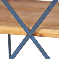 3-Shelf Industrial Bookcase with Firwood Shelves, Iron Frame, Resilient Structure, Ideal for Small Spaces, 27.5" L x 17.5" W x 40.5" H, Natural(m-7)