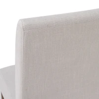 Set of 2 Scandinavian Dining Chairs with Solid Rubberwood Legs, High Back, Contemporary Fabric Side Chairs, 20" L x 21.5" W x 35.5" H, Beige(m-6)