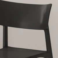 Set of 2 Durable Plastic Dining Chair with Beech Wood Legs, 19.5" L x 19" W x 31.5" H, Black(m-4)