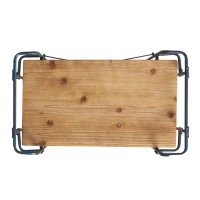 3-Shelf Industrial Bookcase with Firwood Shelves, Iron Frame, Resilient Structure, Ideal for Small Spaces, 27.5" L x 17.5" W x 40.5" H, Natural(m-4)