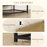 HOMCOM Kitchen Storage Cabinet, Wood Effect Sideboard Buffet Cabinet with Adjustable Shelf and 2 Doors, Nature Wood(m-6)