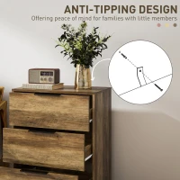 HOMCOM Dresser for Bedroom, 3 Drawer Dresser Tower, Chest of Drawers for Hallway, Entryway, Closet, Natural(m-6)