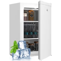 HOMCOM Upright Freezer, 3 Cu Ft Small Freezer with Reversible Single Door, Adjustable Thermostat for Home, Apartment, White(m-11)