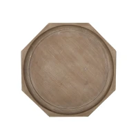 Accent Table with Smooth Walnut Finish, Durable Acacia Wood Construction, No Assembly Required, 18.5" L x 18.5" W x 25" H, Natural(m-5)