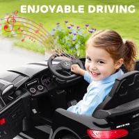 Qaba Mercedes-Benz AMG GTR Licensed 12V Battery Powered Kids Electric Car w/ Remote, Soft Start, Lights, Music Horn, Black(m-6)