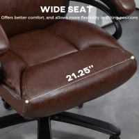 Vinsetto Big and Tall Office Chair, 400 lbs, Executive Computer Chair with PU Leather, Adjustable Height, Brown(m-6)