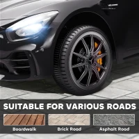 Qaba Mercedes-Benz AMG GTR Licensed 12V Battery Powered Kids Electric Car w/ Remote, Soft Start, Lights, Music Horn, Black(m-10)