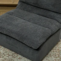 HOMCOM Floor Sofa with Single Piece Ultra High-Density Foam, Armless Floor Chair for Living Room, Bedroom, Home Office, Grey(m-9)