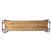 4-Shelf Minimalist Bookcase with Sleek Iron Frame, Industrial Design, Ideal for Patios, Backyard, 64" L x 17.5" W x 66.5" H, Natural(m-4)
