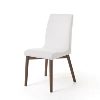 Set of 2 Scandinavian Dining Chairs with Solid Rubberwood Legs, High Back, Contemporary Fabric Side Chairs, 20" L x 21.5" W x 35.5" H, Beige(m-9)