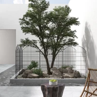 Outsunny 4 Pack Garden Fencing for Yard, Decorative Fence Panels as Animal Barrier and Flower Edging, Grids(m-7)