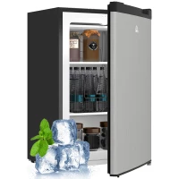 HOMCOM Upright Freezer, 3 Cu Ft Small Freezer with Reversible Single Door, Adjustable Thermostat for Home, Apartment, Silver(m-11)