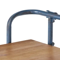 4-Shelf Minimalist Bookcase with Sleek Iron Frame, Industrial Design, Ideal for Patios, Backyard, 64" L x 17.5" W x 66.5" H, Natural(m-5)