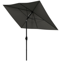 Outsunny 6.5' x 10' Rectangular Patio Umbrella, Dark Gray