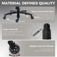 Vinsetto Big and Tall Office Chair, 400 lbs, Executive Computer Chair with PU Leather, Adjustable Height, Brown(m-8)