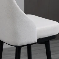 HOMCOM Extra Tall Bar Stools Set of 2, Modern 360° Swivel Barstools, Dining Room Chairs with Steel Legs Footrest, Cream White(m-10)