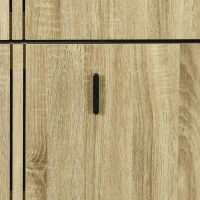 HOMCOM Shoe Storage Cabinet Organizer for 18 Pairs of Shoes with 3 Flip Drawers and Adjustable Shelves, Oak(m-10)