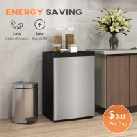 HOMCOM Upright Freezer, 3 Cu Ft Small Freezer with Reversible Single Door, Adjustable Thermostat for Home, Apartment, Silver(m-7)