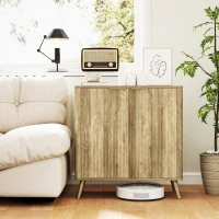 HOMCOM 55" Buffet Cabinet, Modern Sideboard with 2 Fluted Doors and Adjustable Shelf for Kitchen, Living Room, White(m-8)