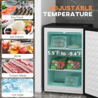 HOMCOM Upright Freezer, 3 Cu Ft Small Freezer with Reversible Single Door, Adjustable Thermostat for Home, Apartment, Black(m-5)